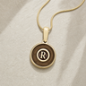 Gold Carob Monogram Ash Resin Jewelry