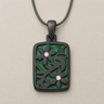 Flowered Rectangle Black Finish with Seafoam Ash Resin Jewelry