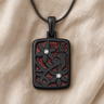Flowered Rectangle Black Finish with Crimson Ash Resin Jewelry