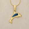 Jubilant Dolphin Gold Plated with Cobalt Ash Resin Jewelry