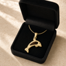 Jubilant Dolphin Gold Plated with Carob Ash Resin Jewelry