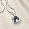 Two Of A Kind Heart Sterling Silver with Slate Ash Resin Jewelry
