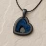 Two Of A Kind Heart Black Finish with Cobalt Ash Resin Jewelry