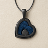 Two Of A Kind Heart Black Finish with Cobalt Ash Resin Jewelry