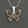 Lovable Butterfly Sterling Silver with Carob Ash Resin Jewelry