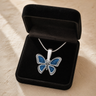 Lovable Butterfly Sterling Silver with Cobalt Ash Resin Jewelry