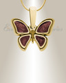 Lovable Butterfly Gold Plated with Crimson Ash Resin Jewelry