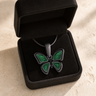 Lovable Butterfly Black Finish with Seafoam Resin Ash Resin Jewelry