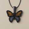 Lovable Butterfly Black Finish with Carob and Slate Resin Ash Resin Jewelry