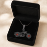 Riding Along Black Finish with Crimson Ash Resin Jewelry