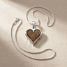 Feathered Heart Sterling Silver with Carob Ash Resin Jewelry