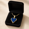 Feathered Heart Gold Plated with Cobalt Ash Resin Jewelry