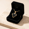 Feathered Heart Gold Plated with Black Ash Resin Jewelry