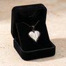 Feathered Heart Black Finish with Cream Ash Resin Jewelry