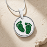 Lasting Imprint Round Sterling Silver with Seafoam Ash Resin Jewelry