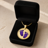 Lasting Imprint Round Gold Plated with Lilac Ash Resin Jewelry