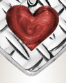 Woven Heart Sterling Silver with Crimson Ash Resin Jewelry