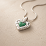 Woven Heart Sterling Silver with Seafoam Ash Resin Jewelry