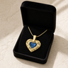Woven Heart Gold Plated with Cobalt Ash Resin Jewelry