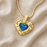 Woven Heart Gold Plated with Cobalt Ash Resin Jewelry