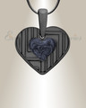 Lined Heart Black Finish with Slate Ash Resin Jewelry