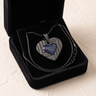 Lined Heart Black Finish with Slate Ash Resin Jewelry