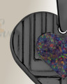 Lined Heart Black Finish with Black Flame Opal Ash Resin Jewelry