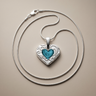 Pleasant Heart Sterling Silver with Aqua Ash Resin Jewelry