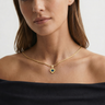 Pleasant Heart Gold Plated with Crimson Ash Resin Jewelry
