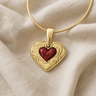 Pleasant Heart Gold Plated with Crimson Ash Resin Jewelry