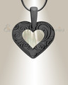 Pleasant Heart Black Finish with Cream Ash Resin Jewelry