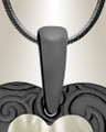 Pleasant Heart Black Finish with Cream Ash Resin Jewelry
