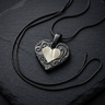 Pleasant Heart Black Finish with Cream Ash Resin Jewelry