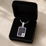 Marvelous Rectangle Sterling Silver Ash Resin Jewelry