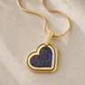 Attentive Heart Gold Plated with Black Flame Opal Ash Resin Jewelry