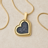Attentive Heart Gold Plated with Slate Ash Resin Jewelry