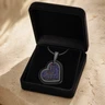 Attentive Heart Black Finish with Black Flame Opal Ash Resin Jewelry
