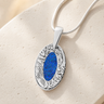 Heartfelt Oval Sterling Silver with Opal Blue Waters Ash Resin Jewelry