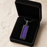 Lasting Long Rectangle Black Finish with Lilac Ash Resin Jewelry