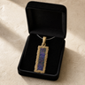 Lasting Long Rectangle Bronze Finish with Black Flame Opal Ash Resin Jewelry