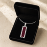 Lasting Long Rectangle Sterling Silver with Scarlet Pearl Opal Ash Resin Jewelry