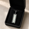 Lasting Long Rectangle Black Finish with Crushed Cream Opal Ash Resin Jewelry