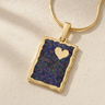 Adored Rectangle Gold Plated with Black Flame Opal Ash Resin Jewelry