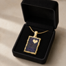 Adored Rectangle Gold Plated with Black Flame Opal Ash Resin Jewelry
