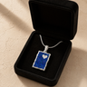 Adored Rectangle Sterling Silver with Opal Blue Waters Ash Resin Jewelry