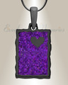 Adored Rectangle Black Finish with Lilac Pearl Opal Ash Resin Jewelry