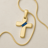 Honoring Cross Gold Plated with Cobalt Ash Resin Jewelry