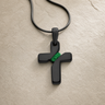 Honoring Cross Black Finish with Seafoam Ash Resin Jewelry