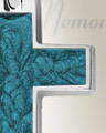 Cultured Cross Sterling Silver with Aqua Ash Resin Jewelry