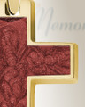 Cultured Cross Gold Plated with Crimson Ash Resin Jewelry